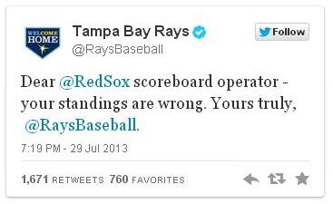 Rays tweet